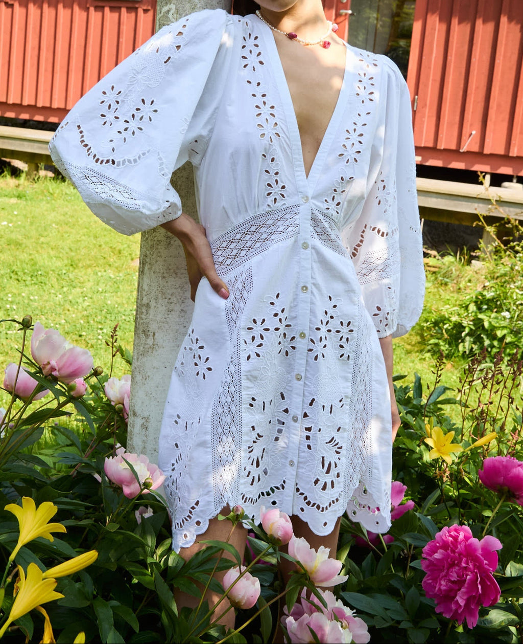 Vestido corto Mila - Crudo