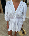 Vestido corto Mila - Crudo